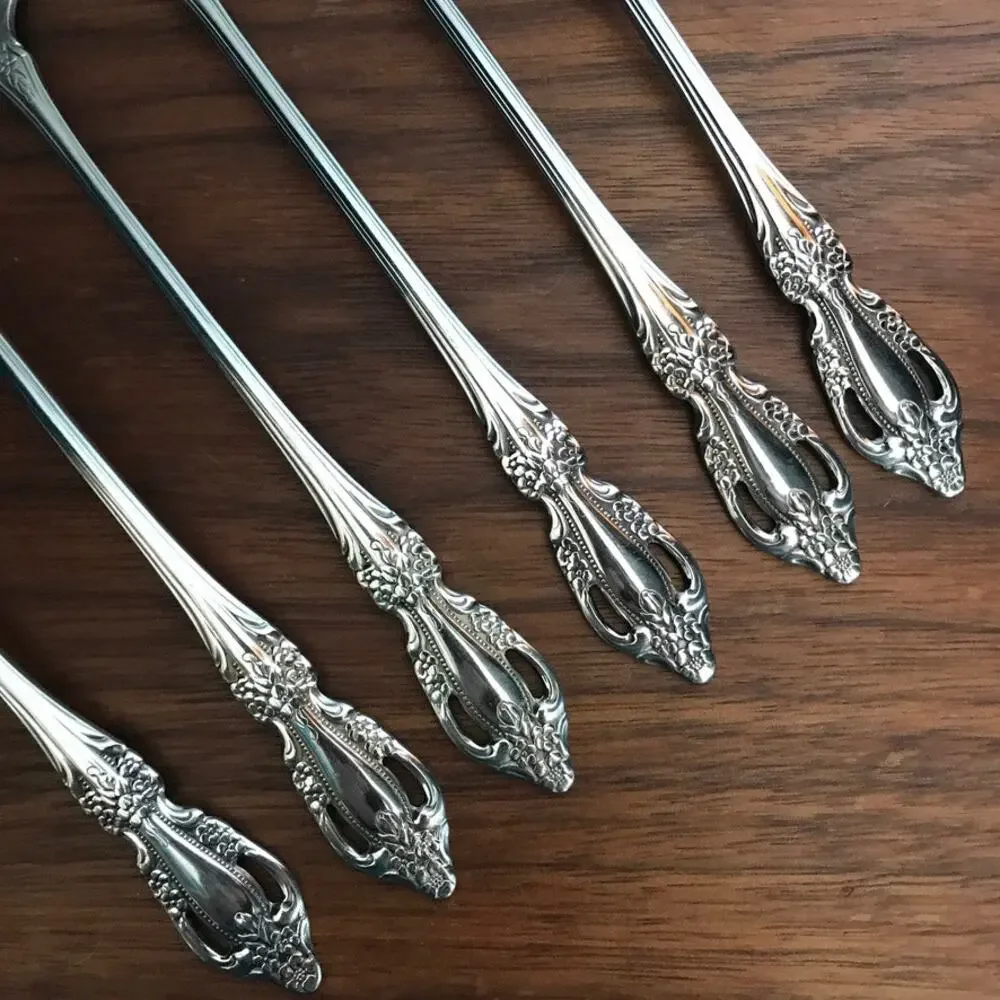 Oneida Distinction Deluxe Raphael 7.5” Long Iced Tea Spoons Flatware Set Of 6